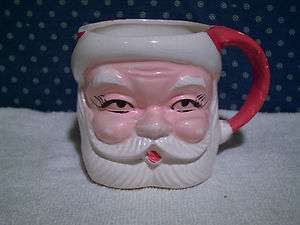 Vintage Ceramic Santa Face Mug 8 oz Japan  