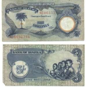  Biafra ND (1968 69) 5 Shillings, Pick 3a: Everything Else