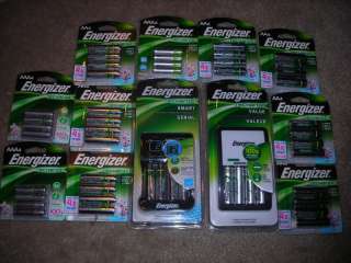 48 NEW RECHARGEABLE ENERGIZER BATTERIES 2 CHARGERS AA AAA 2300 MAH 850 
