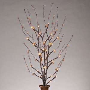 NEW 39 LED Acrylic Bead 3 Lighted Branches w/ Timer 3 colors  