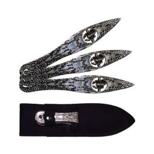  Scorpion 3 Piece Throwing Knife Set with Sheath: Sports 