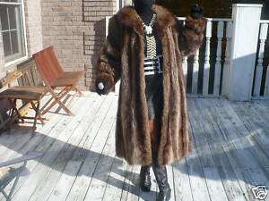 Excellent Stylish Full pelt Raccoon Fur Coat Jacket S M  