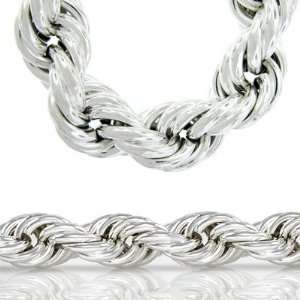   25mm SILVER STYLE HIP HOP THICK ROPE RUN DMC DOOKIE CHAIN NECKLACE