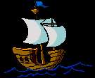 Cartoon Spanish Galleon sailing on the ocean animation