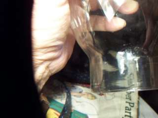 Vtg SIGNED Flint Glass Beaded Crimp Top Oil Lamp Chimney #2 Burner 