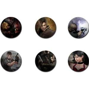  Set of 6 RESIDENT EVIL BIOHAZARD 4 Pinback Buttons 1.25 