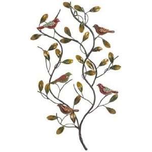   Embellished Birds Sitting In A Tree Metal Wall Art: Home & Kitchen