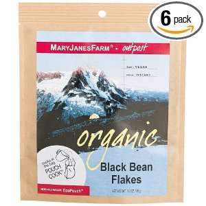 MaryJanesFarm Organic Black Bean Flakes, 3.3 Ounce Bags (Pack of 6)