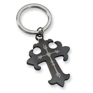   : Chisel Black Plated Cross Stainless Steel Key Ring: Chisel: Jewelry