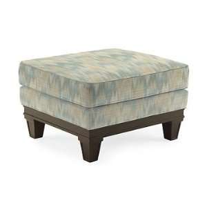   Home Chatelet Ottoman, Herringbone Ikat, Peacock