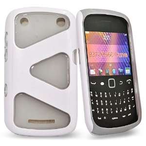   Grey / white hard case cover pouch for blackberry 9360 Electronics