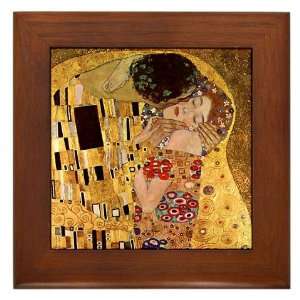  Gustav Klimt Art The Kiss Art Framed Tile by CafePress 