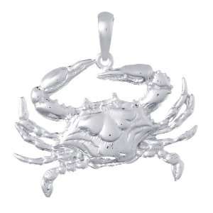  Sterling Silver Crab Pendant Jewelry
