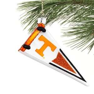   NCAA Tennessee Volunteers White Glass Pennant Ornament