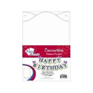   Chipboard Pennants Concertina 5x 8 White 9pc Arts, Crafts & Sewing