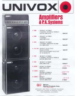 Here is a link to the Univox 1969 catalogU 1000 top of the line 