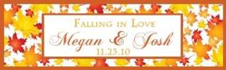 28 Personalized Wedding Fall Leaves Votive Labels  