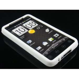  WHITE Hard Rubber Feel Plastic Full Cover Case for HTC Evo 