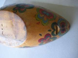 188os hand carved painted wooden bowl Norway14 x 6 in  