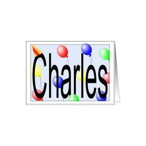 Charless Birthday Invitation, Party Balloons Card: Toys 