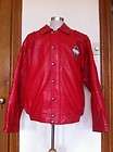 fubu classic red leather hip hop jacket size large excellent