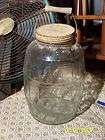 VINTAGE LARGE DURAGLAS GLASS BARREL PICKLE JAR WITH WOODEN BAIL