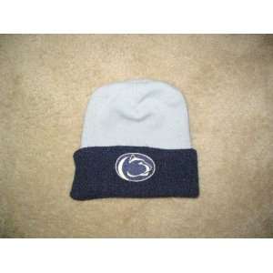   Nittany Lions Silver / Blue Beanie Hat Cap ONE SIZE: Everything Else