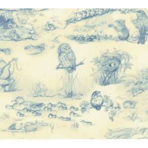   is One Blue Toile Cotton Fabric By the Yard Arts, Crafts & Sewing