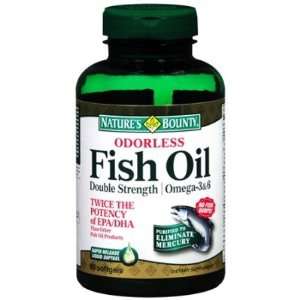  Natures Bounty  Double Strength Odorless Fish Oil, 1200mg 