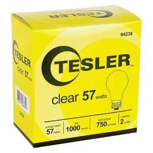  Tesler 57 Watt 2 Pack Clear Light Bulbs: Home Improvement