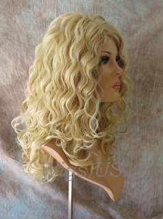 WIGS Strawberry and Pale Blonde Long Spiral Curls HEAT OK! wig  