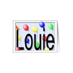  Louies Birthday Invitation, Party Balloons Card: Toys 