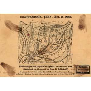    1864 Civil War map of Chattanooga, Tennessee: Home & Kitchen