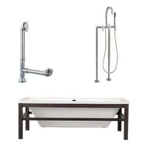 Giagni LT2 PC Tella 67 Tub with Floor Mount Faucet and Lever Handles 