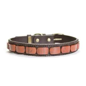  Dosha Dog Red Jasper Half Moon Large Collar