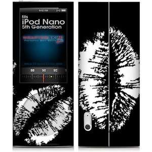 iPod Nano 5G Skin Big Kiss Lips White on Red Skin and 