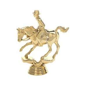  Gold 4 1/2 Cutting Horse Male Rider Figure Trophy Toys & Games
