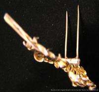 Vintage Signed Boucheron Paris 18k Gold Ostrich Plume Pin 1940s  