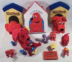   of CLIFFORD the big red dog CLEO T BONE plush bookends toys figures B