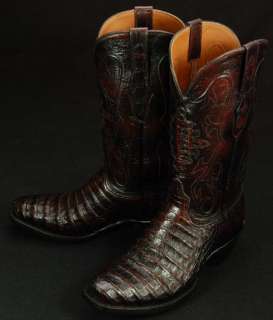 C147 BLACK JACK Black Cherry Croc Cowboy Boots Mens 7 E  