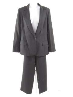 DONNA KARAN BLACK LABEL Gray Pinstripe Pants Suit Sz 14  