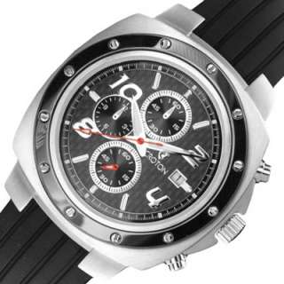 CROTON Chronograph Mens New Watch Black Rubber Band DEFECTIVE  