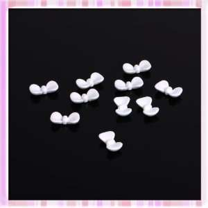   Cute White 3d Bowknot Diy Decoration Art Nail 10pcs/bag 