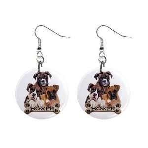  Boxer Dog Pet Lover Jewelry Button Earrings 15454487 