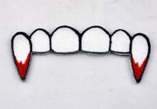 VAMPIRE FANG IRON ON PATCH GOTHIC TRUE BLOOD DIARIES  