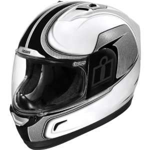Icon Reflective Mens Alliance Sportsbike Motorcycle Helmet   White 