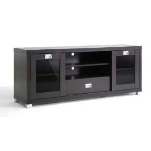  Matlock Modern TV Stand with Glass Doors: Home & Kitchen