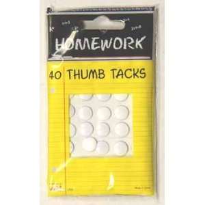  Thumb Tacks   White   40 count Case Pack 96: Everything 