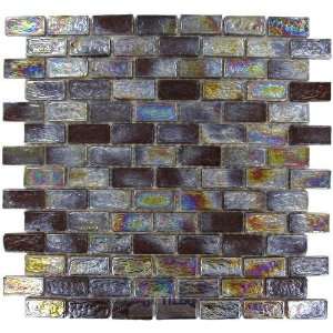     geoglass series   iridescent grey/black bricks