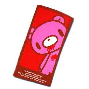  Gloomy Bear Jumbo 4 Towel   Pink Bear on a Red Background 